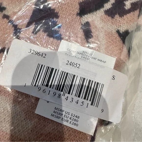 FARM RIO Glam Tapestry Knit Wrap Floral Sweater Mini Dress Cardigan Small New - Picture 6 of 16